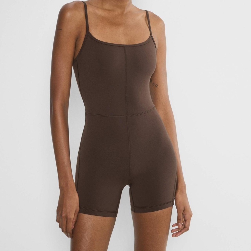 Aritzia Brown Seamless Sculpting Bodysuit Romper